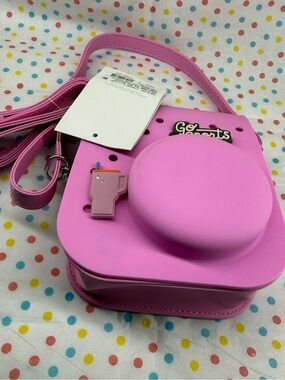 Pink Silicone Camera Crossbody Bag